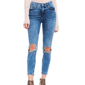 NWT [Free People] High Rise Busted Knee Jeans - 24